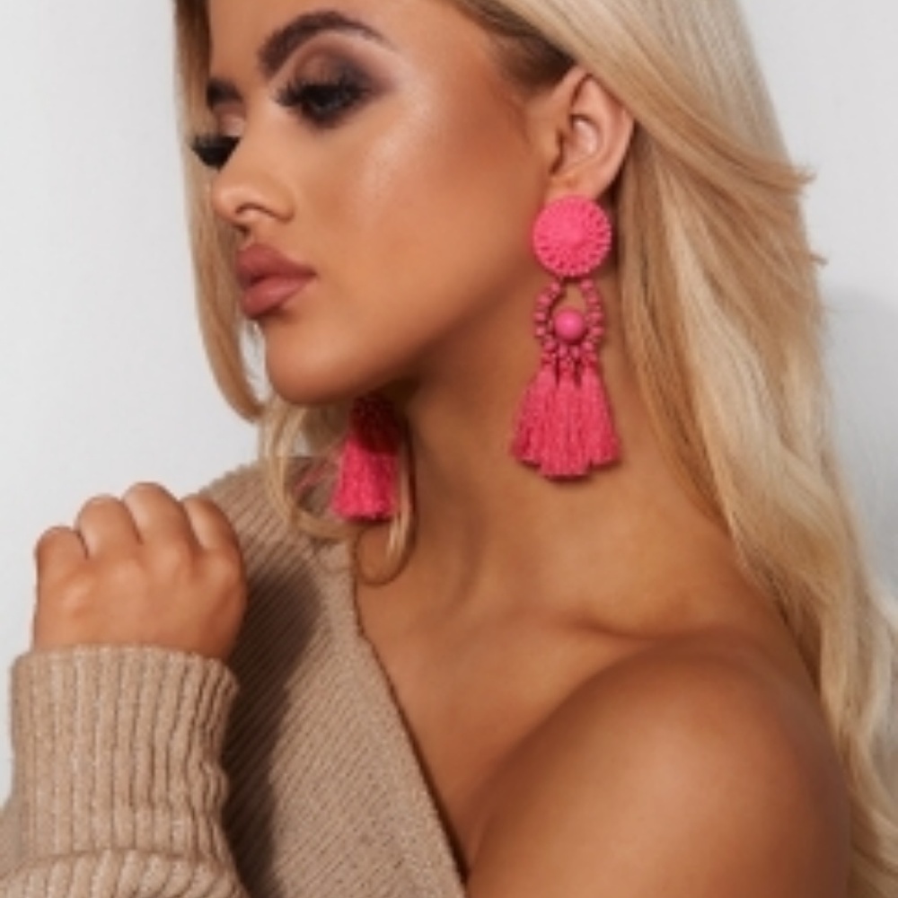 NWT tassel earrings pink!